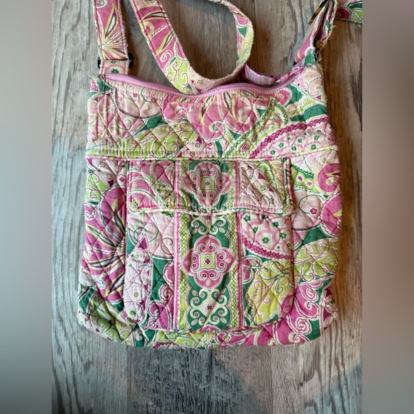 Vera Bradley Vintage Pinwheel Pink Hipster Crossbody Shoulder Bag Purse Retired - Picture 10 of 11